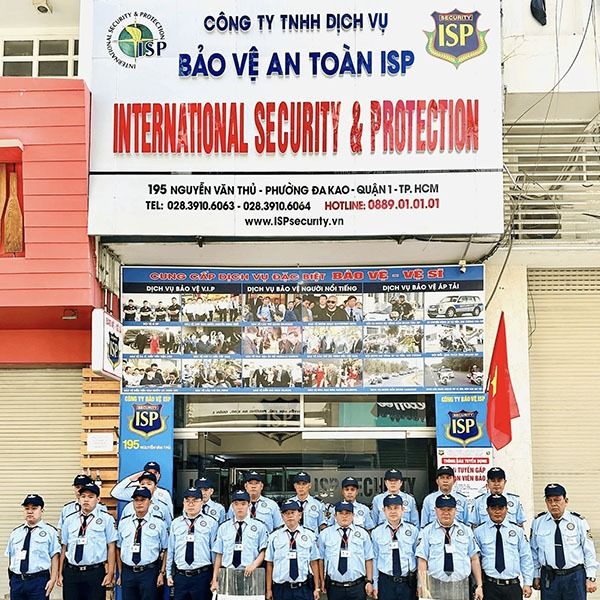 Bảng hiệu công ty bảo vệ an toàn ISP chữ nổi mica