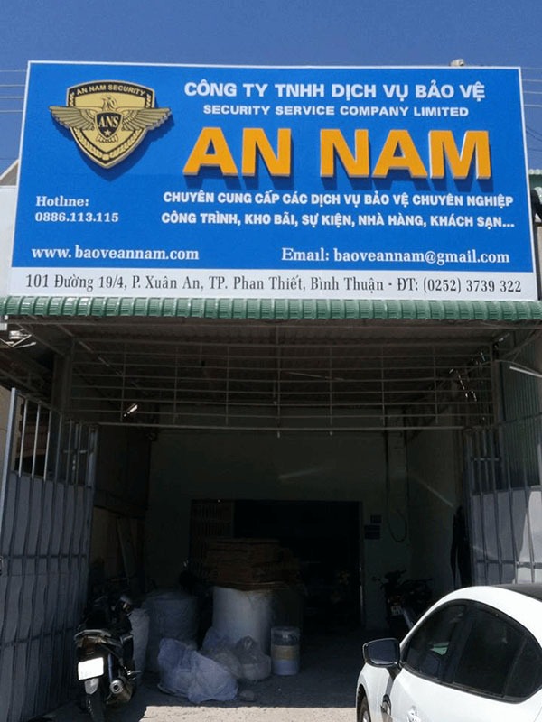 Bảng hiệu công ty bảo vệ An Nam