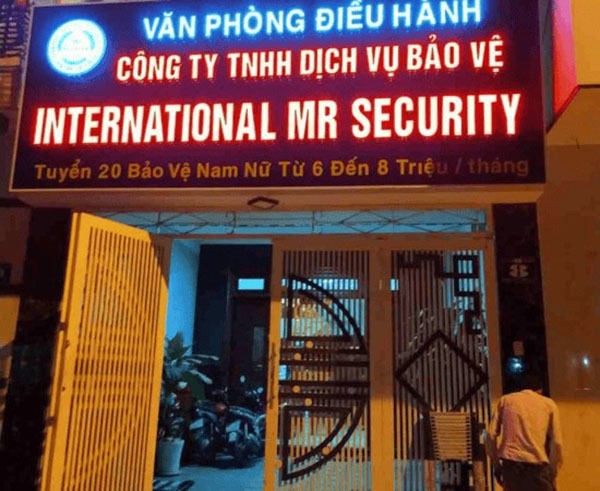 Bảng hiệu công ty dịch vụ bảo vệ đèn LED