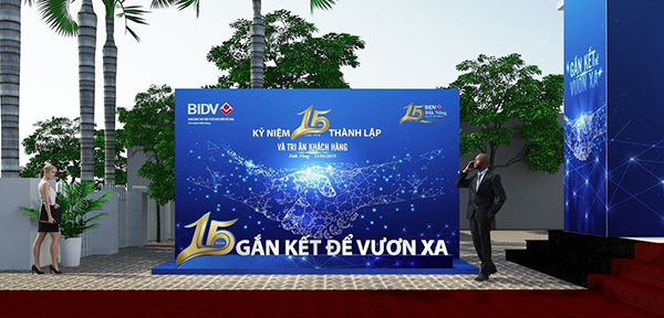 Mẫu backdrop kỷ niệm thành lập công ty ngân hàng BIDV