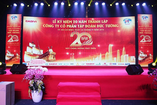 Mẫu background kỷ niệm thành lập công ty, tập đoàn ấn tượng