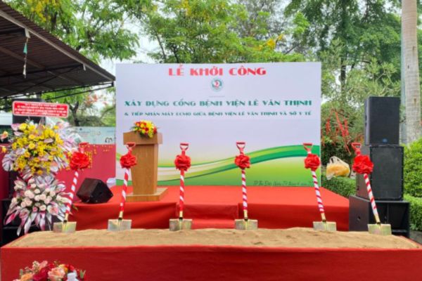 Backdrop lễ khởi công xây dựng bệnh viện