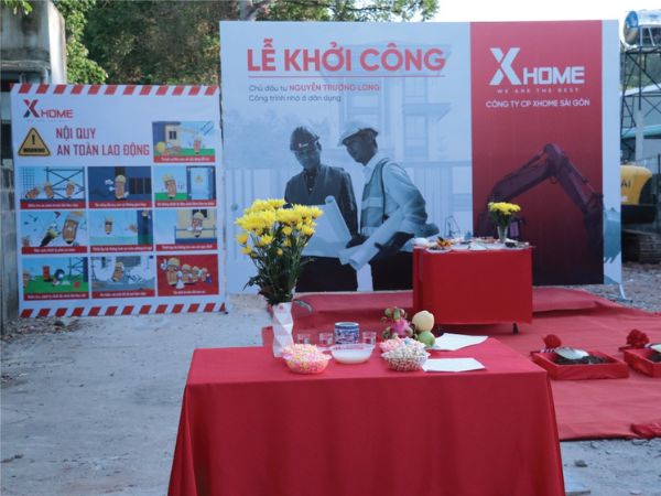 Thi công backdrop lễ khởi công giá rẻ