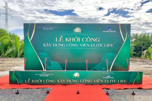 Backdrop lễ khởi công dự án xây dựng công trình