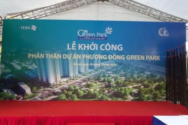 Thi công backdrop lễ khởi công chuyên nghiệp