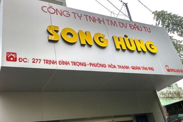Bảng hiệu alu chữ nổi công ty Song Hùng