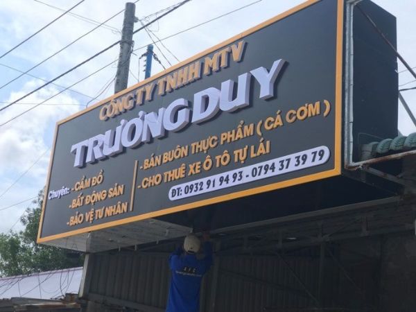 Mẫu bảng hiệu alu chữ nổi công ty Trương Duy