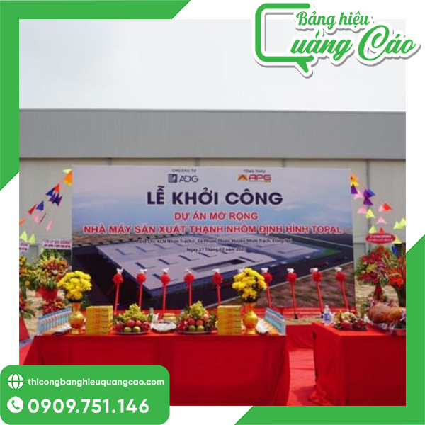 Mẫu backdrop lễ khởi công chuyên nghiệp, đẹp mắt