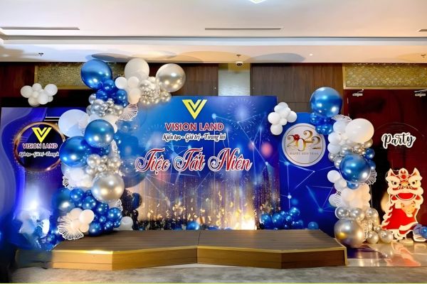 Mẫu backdrop tiệc cuối năm công ty