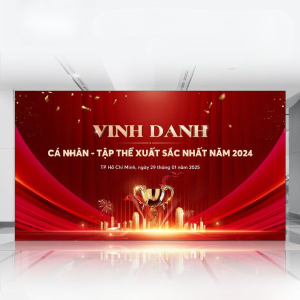 Mẫu thiết kế backdrop vinh danh đẹp, ấn tượng