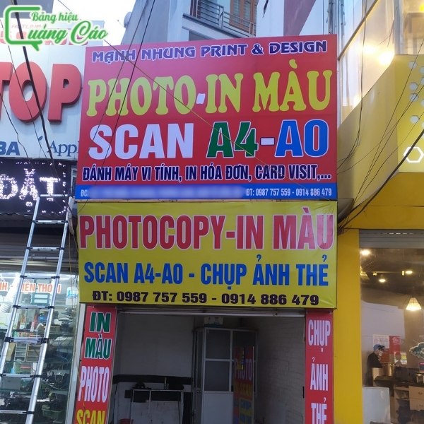 Bảng hiệu photocopy chất liệu Mica