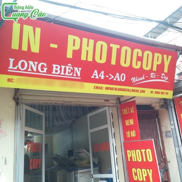 Bảng hiệu photocopy Long Biên