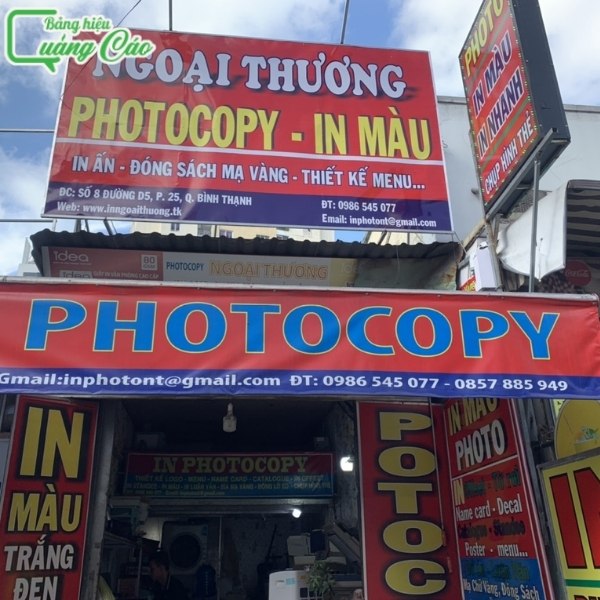 Thi công bảng hiệu photocopy in màu