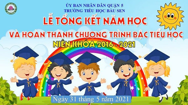 Mẫu backdrop lễ tổng kết năm học đẹp