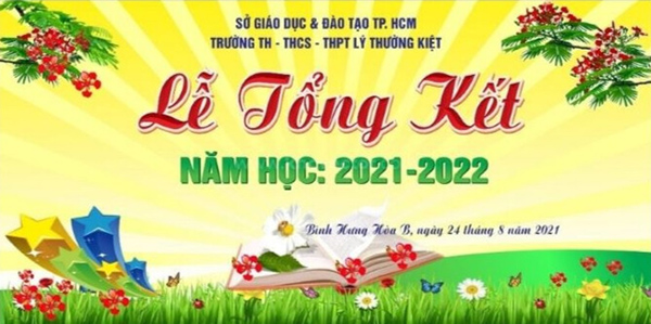 Mẫu backdrop lễ tổng kết ý nghĩa