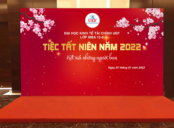Mẫu thiết kế backdrop sự kiện tiệc tất niên