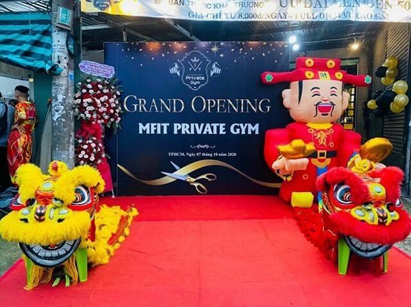 Mẫu backdrop sự kiện khai trương phòng gym