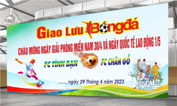 Mẫu backdrop bóng đá giao lưu ấn tượng