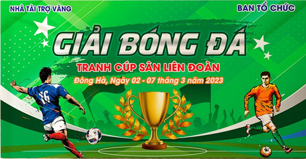 Mẫu backdrop giải bóng đá tranh cup liên đoàn