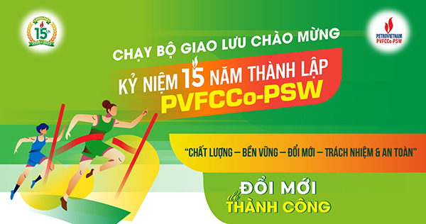 Mẫu backdrop giải chạy kỷ niêm 15 năm thành lập