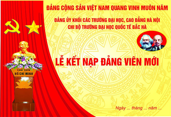 Mẫu backdrop kết nạp đảng viên mới