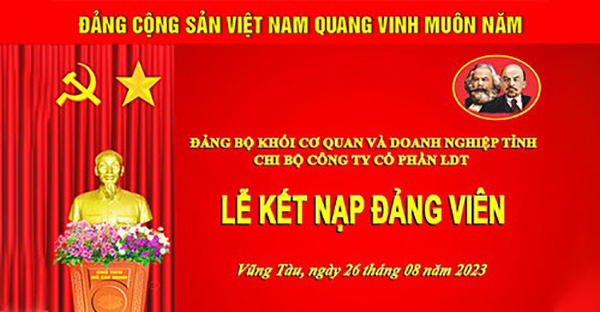 Mẫu backdrop lễ kết nạp đảng viên, đoàn viên chất liệu Hiflex