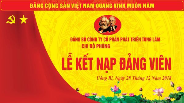 Mẫu backdrop lễ kết nạp đang viên chi bộ phòng