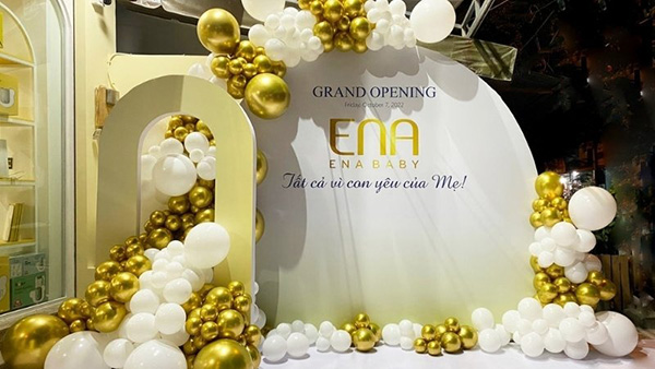 Mẫu background, backdrop khai trương đẹp, ấn tượng