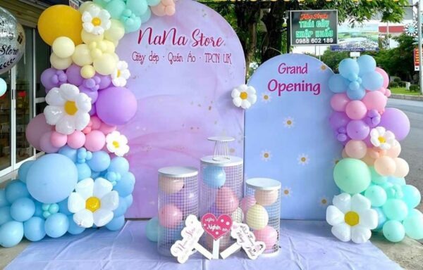 Mẫu backdrop opening cửa hàng shop quần áo đẹp