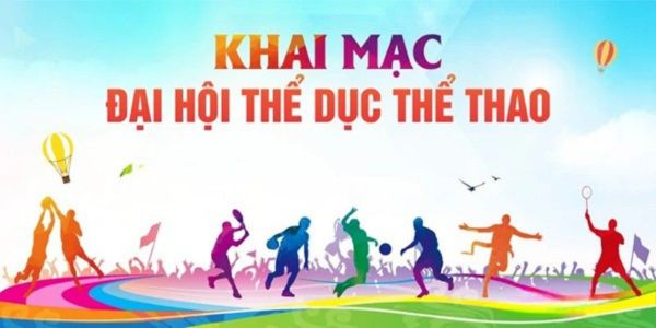 Mẫu backdrop ngày hội thể thao lễ khai mạc