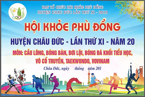 Mẫu backdrop ngày hội thể thao lần XI