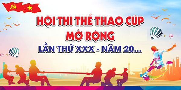 Mẫu backdrop ngày hội thể thao cup mở rộng