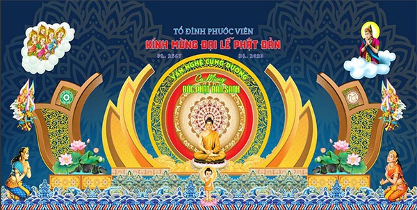 Mẫu backdrop chúc mừng đại lễ phật đản