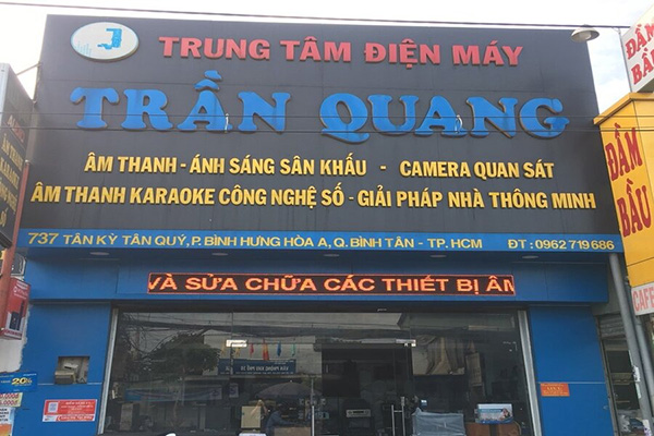 Mẫu bảng hiệu cửa hàng âm thanh Trần Quang