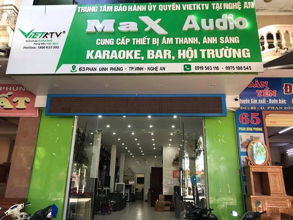 Mẫu bảng hiệu cửa hàng âm thanh Max Audio