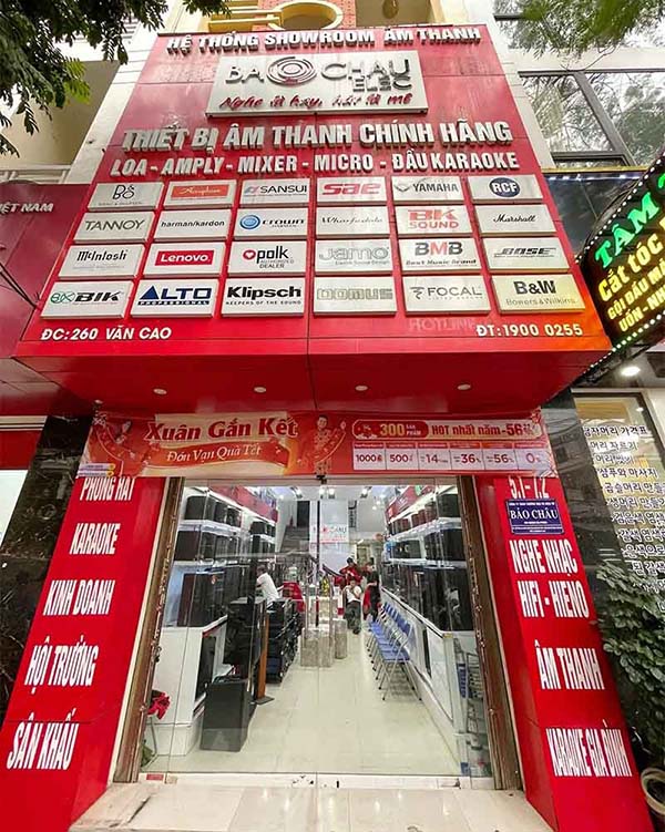 Làm bảng hiệu cửa hàng âm thanh giá rẻ