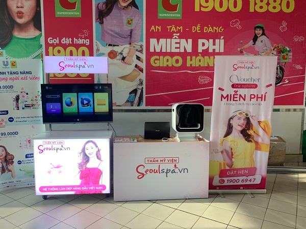 Thi công booth quảng cáo Thẩm mỹ viên SeoulSpa
