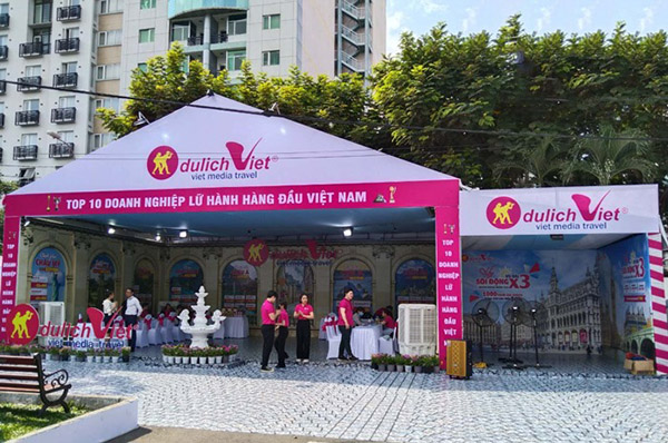 Thi công gian hàng triển lãm lĩnh vực dịch vụ du lịch