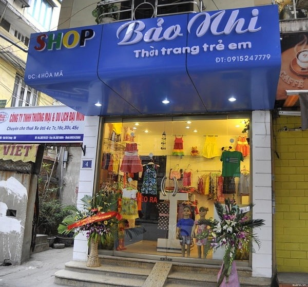 Mẫu bảng hiệu shop quần &aacute;o trẻ em Bảo Nhi