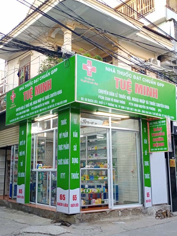 Mẫu biển hiệu thuốc tây Tuệ Minh