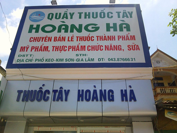 Mẫu bảng hiệu quầy thuốc tây Hoàng Hà