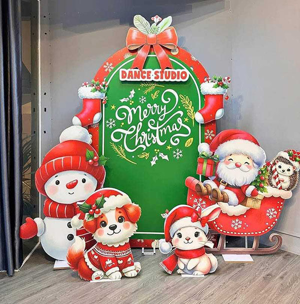 Mẫu backdrop Noel PP bồi Fomex ấn tượng