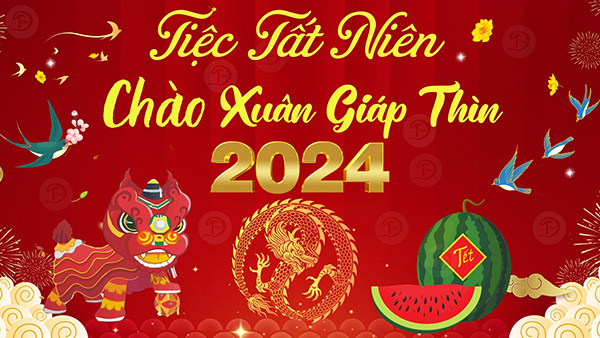 Mẫu thiết kế background tất niên đẹp mắt, thu hút