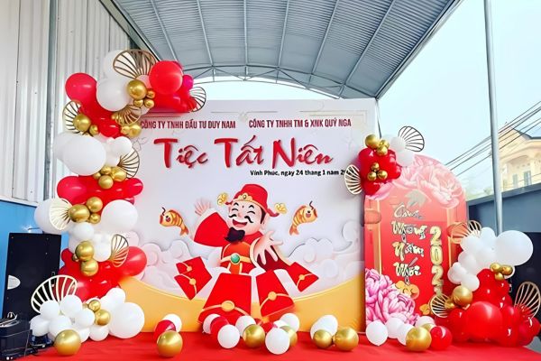 Mẫu backdrop tiệc tất niên cuối năm thu hút