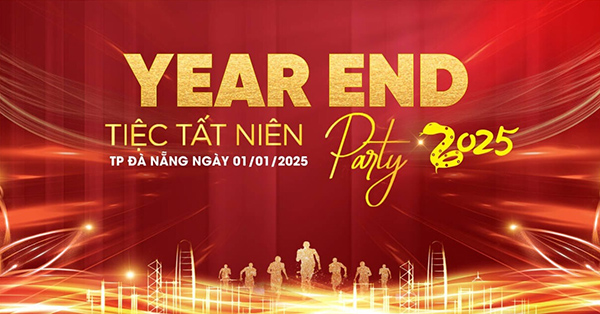 Mẫu thiết kế background year end party 2025