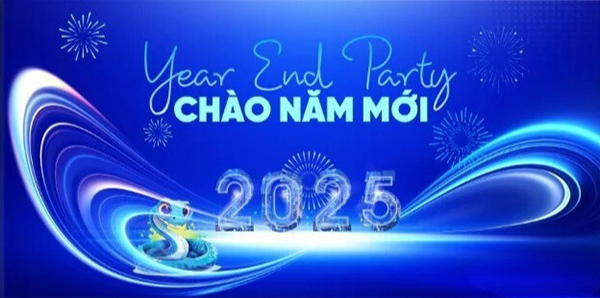 Mẫu backdrop year end party 2025 free