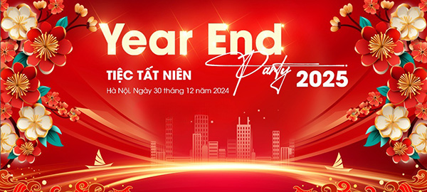 Mẫu backdrop tiệc tất niên 2025