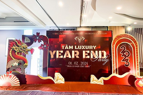 Mẫu backdrop year end party 2025 mới nhất
