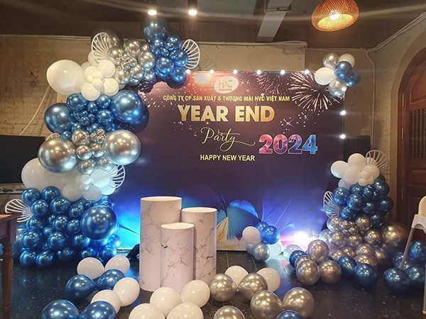 Mẫu backdrop year end party đẹp