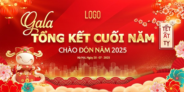 Mẫu backdrop gala dinner tổng kết cuối năm